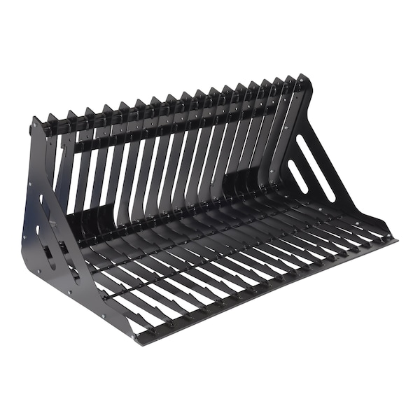 Black Steel Skid Steer Rock Grader 60" Wide Low Profile Attachment
